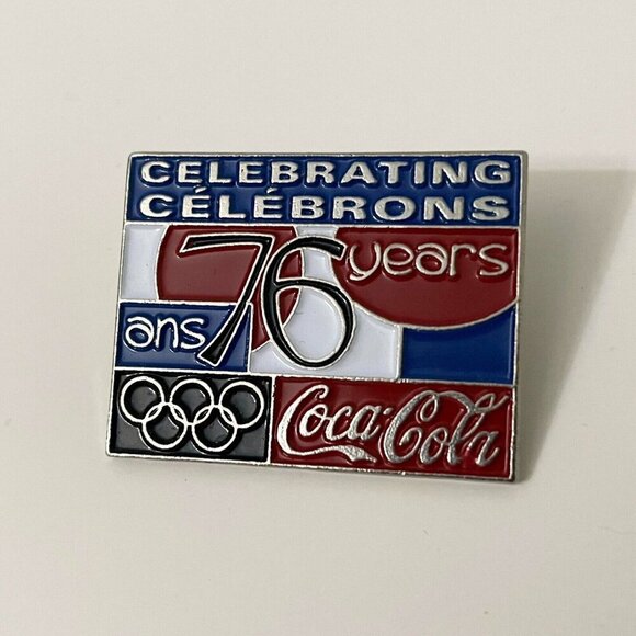 Vtg Coca Cola Celebrating 76 Years Olympic Pin - Picture 7 of 8